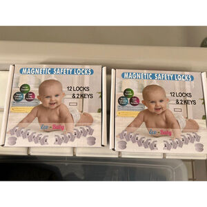 2 Boxes Of NIB Eco-Baby MAGNETIC SAFETY LOCKS 12 locks & keys